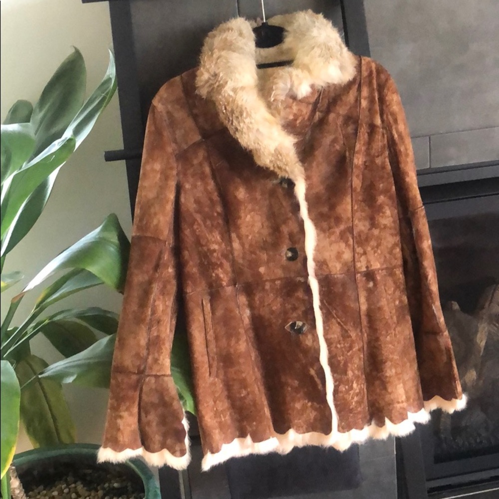 Fur Coat - Suede/Fox/Rabbit. Lightweight. 29”